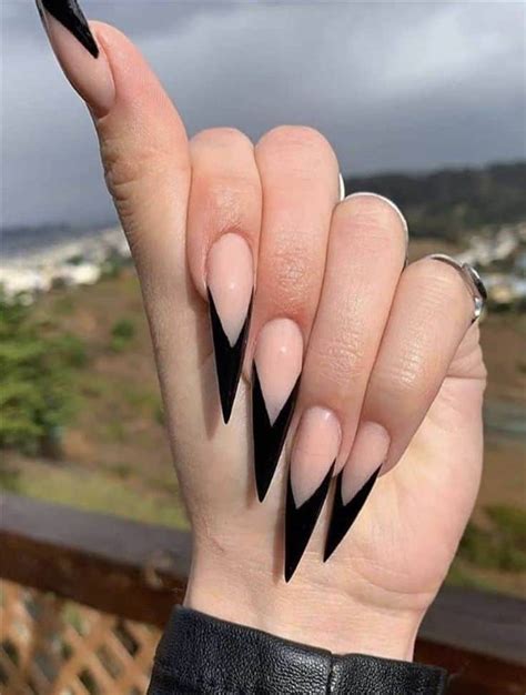 black french tips stiletto